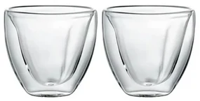 Set 2 pahare, sticla termorezistenta, 250 ml, transparent, heart, Mia