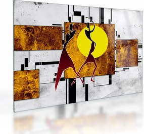 Tablou pe sticlă cu pictură epochală străveche (70x50 cm)