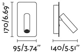 Spot LED de perete SUAU LED/3W/230V USB alb FARO 62117