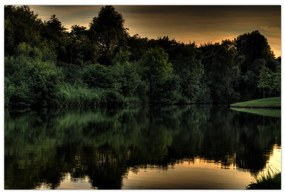 Tablou cu lac în pădure (90x60 cm)