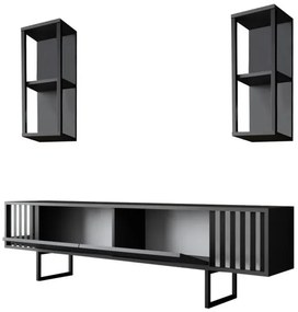 Set de mobilier pentru living Chrome, Antracit- Negru