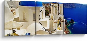 Tablou - Santorini, Grecia (cu ceas) (90x30 cm)