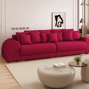 Canapea extensibilă dumonde cu 2 lăzi de depozitare si sezut confortabil din spuma high-density, Verona Zoom Red 310x100 cm