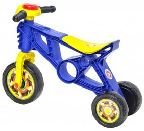 Motocicleta cu functie de trotineta fara pedale pentru copii NOVOKIDS™ EVO Balance Bike, Cu claxon, Maxim 30 Kg, 3 roti, Stabilitate mare, Albastru