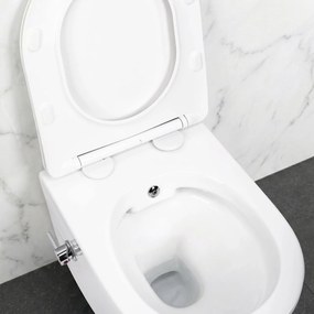 Vas WC suspendabil REA Carlo Lux Rimless cu funcție bideu