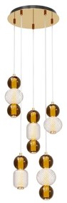 Lustra LED suspendata design modern decorativ Drop 5L auriu