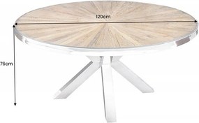 Masa design high-tech din metal si lemn masiv, Barracuda 120cm