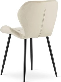 Scaun de masa MANGO VELVET cu picioare negre, bej deschis