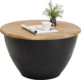Masuta cafea DANIELS, maro/negru, lemn/metal, 72x72x43 cm