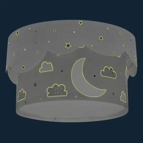 Plafonieră pentru copii MOON 2xE27/60W/230V gri Dalber 61236E