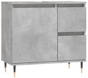 831600 vidaXL Dulap de baie, gri beton, 65x33x60 cm, lemn prelucrat