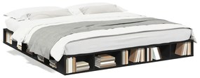 3280448 vidaXL Cadru de pat, negru, 200x200 cm, lemn prelucrat