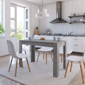 800436 vidaXL Masă de bucătărie, gri beton, 120x60x76 cm, lemn prelucrat