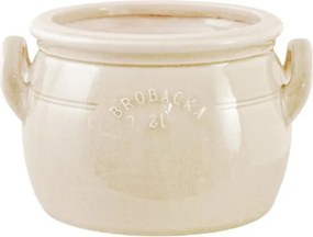 Ghiveci din ceramică glazurată manual 2L alb, „Brobacka"