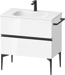 Duravit Sivida dulap 81x47.7x59.2 cm sub chiuveta pe perete alb-negru SV46510BD220000