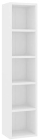 800423 vidaXL Dulap pentru CD-uri, alb, 21 x 16 x 93,5 cm, PAL