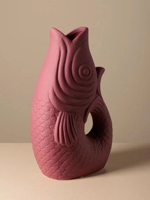 Vaza decorativa, roz, din ceramica, Fish