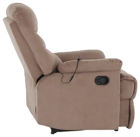 Fotoliu de masaj, reglabil, material textil grej TAUPE, LAMBERT