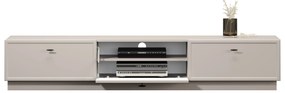 Comodă TV Lorini 200 cm cu sertare - culoare cașmir / mânere negre tip T-bar