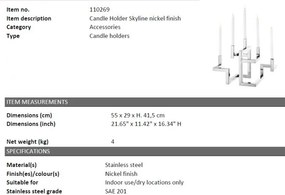 Suport pentru 5 lumanari, design LUX Skyline, nickel 110269 HZ