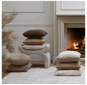 Taburet crem cu tapițerie din stofă bouclé Nafya – Light &amp; Living