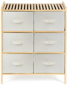 Raftier din bambus cu coșuri G21, 3 etajere, bej, 3 etaje