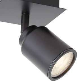 Spot de baie modern negru pătrat IP44 - Ducha