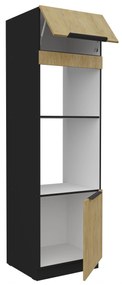 Dulap bucătărie pentru cuptor Carminia 60 DPM-210 2F (stejar cremona + negru). 1128019