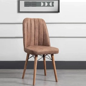 Set masa rotunda cu 2 scaune bucatarie Brigitte, alb si maro