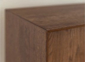 Comodă stejar masiv Madison și Sticlă, 121 × 45 × 90 cm