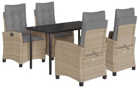 3212835 vidaXL Set mobilier pentru grădină, 5 piese, cu perne, bej, poliratan