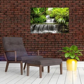 Tablou - Cascadă în pădurea tropicală (90x60 cm)