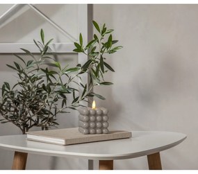 Lumânare cu LED din ceară gri Star Trading Flamme Dot, înălțime 9,5 cm