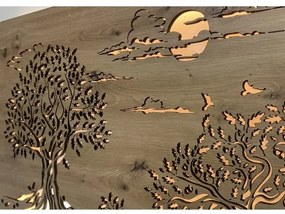 Li-Go 5307/DUB2 - Decorațiune de perete LED dimabilă, 24W/230V, 120x60 cm, stejar