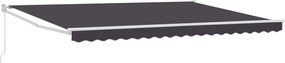 vidaXL Copertină retractabilă manuală Antracit 4 x 2 m