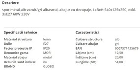 Plafoniera moderna cu 3 spoturi MORI