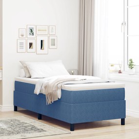 vidaXL Pat cu arcuri albastru 80 x 200 cm Țesătură de catifea