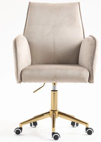 HR280K Scaun Latte din Catifea cu Bază Aurie