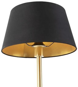 Lampă de masă clasică din alamă cu abajur negru 32 cm - Simplo