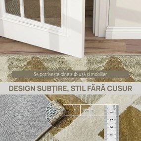 HOMCOM Covor Modern Hipoalergenic și Lavabil cu Efect 3D 230x160cm Galben | Aosom Romania