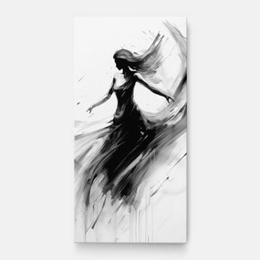 Tablou Canvas, 50x100cm, Dormitor si Living, Femei, Siluete, Dancing Woman Drawn