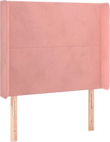 vidaXL Tăblie de pat cu aripioare, roz, 93x16x118/128 cm, catifea