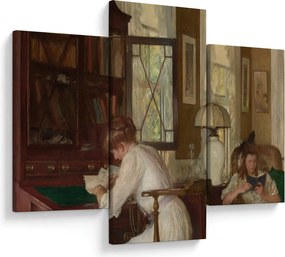 Tablou - Edmund Tarbell, Josephine and Mercie, reproducere (90x60 cm)
