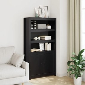 vidaXL Dulap înalt, negru, 80x35x154 cm, lemn masiv de pin