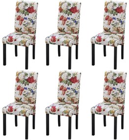 vidaXL Scaune de bucătărie, 6 buc., multicolor, material textil