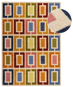 Covor țesut manual din lână 160x230 cm Retro Blocks – Flair Rugs