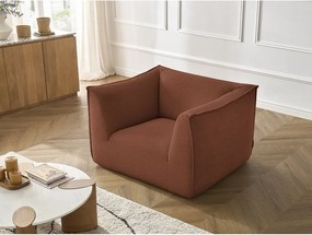 Fotoliu portocaliu cu tapițerie din catifea reiată Giorgia – Bobochic Paris