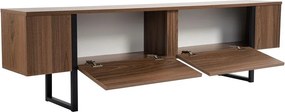 Comodă TV în culoare naturală închisă cu aspect de lemn de nuc 180x50x29,5 cm Serenity – Kalune Design