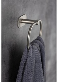 Suport pentru prosoape argintiu mat autoadeziv din oțel inoxidabil Orea – Wenko