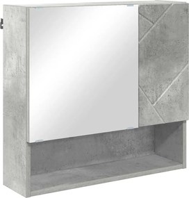 vidaXL Dulap cu oglindă Gri din beton 59 x 17 x 55 cm Lemn compozit